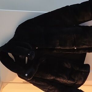 Abercrombie & Fitch Black Fur Puffer Jacket